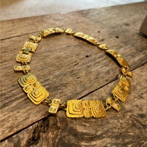 Modernist Egyptian Gold Vintage Necklace